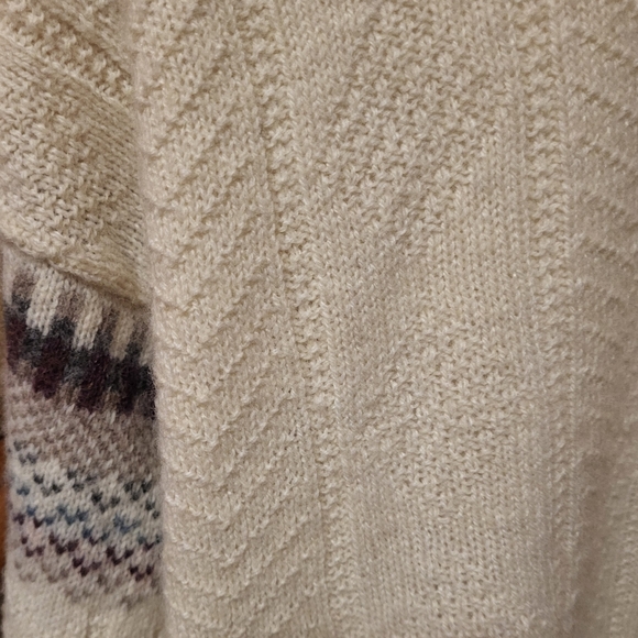 Vintage Robert Bruce Mens Cream Wool Blend Ski Sweater Sz Large Made In The USA - Picture 4 of 7